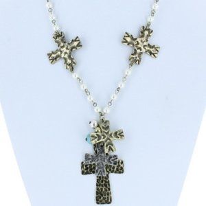 Cross Charm Necklace Set